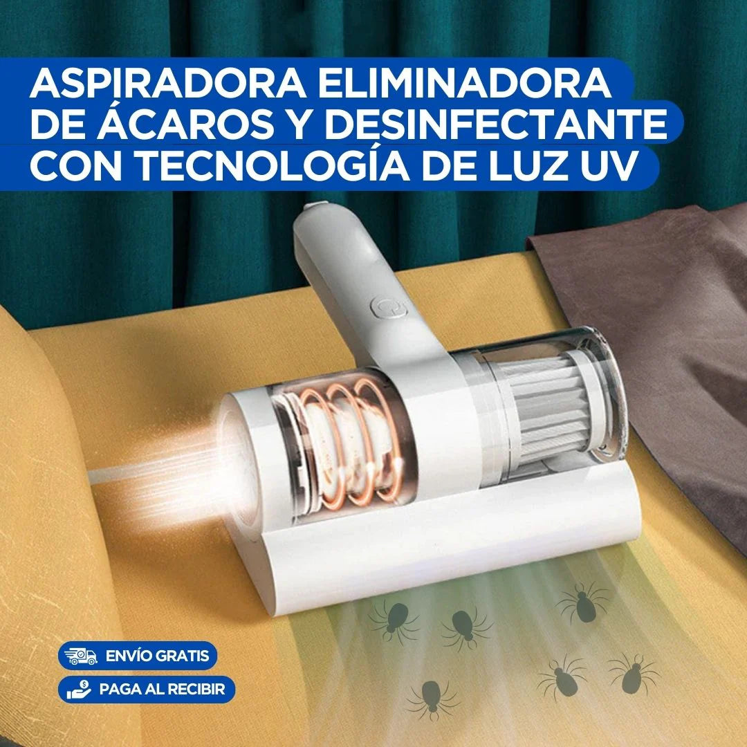 Aspiradora Recargable Eliminadora de Ácaros y Alergías con Técnología de Luz UV