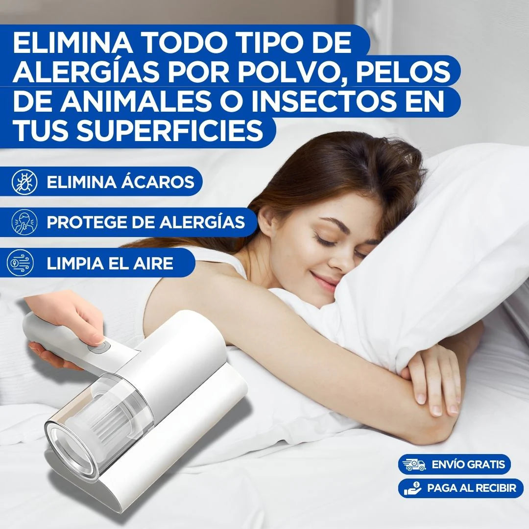 Aspiradora Recargable Eliminadora de Ácaros y Alergías con Técnología de Luz UV